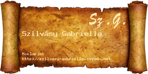 Szilvásy Gabriella névjegykártya